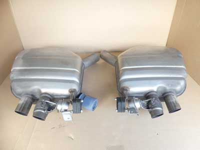 BMW Exhaust Mufflers, Left and Right Set 18308610668 13-15 F01 750i 750iX 750Li 750LiX